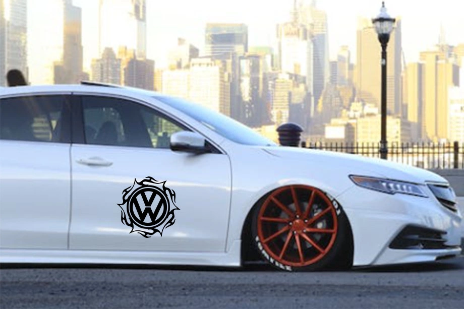 VW black flame decal