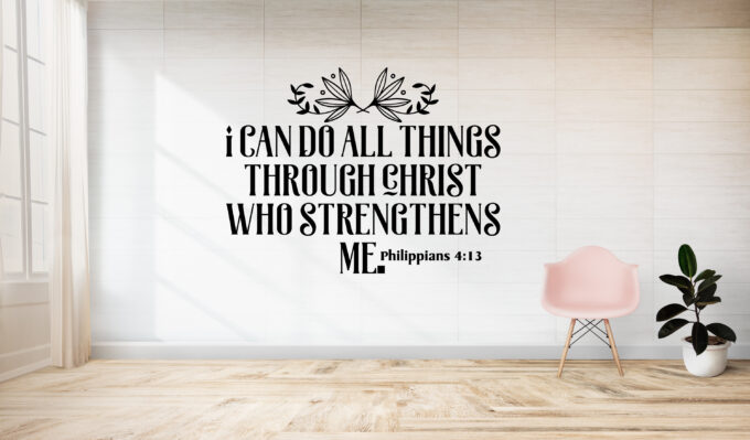 Vinyl wall art decals - I can do all things through Christ