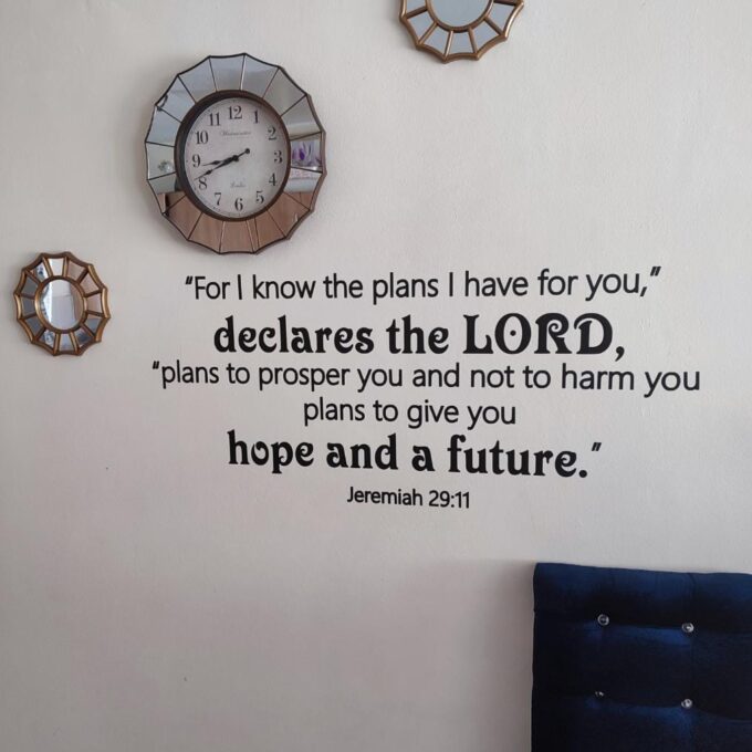 Bible verse wall decal : Jeremiah 29:11