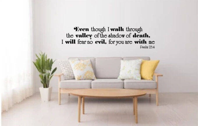 Psalm 23vs 4 bible verse wall sticker