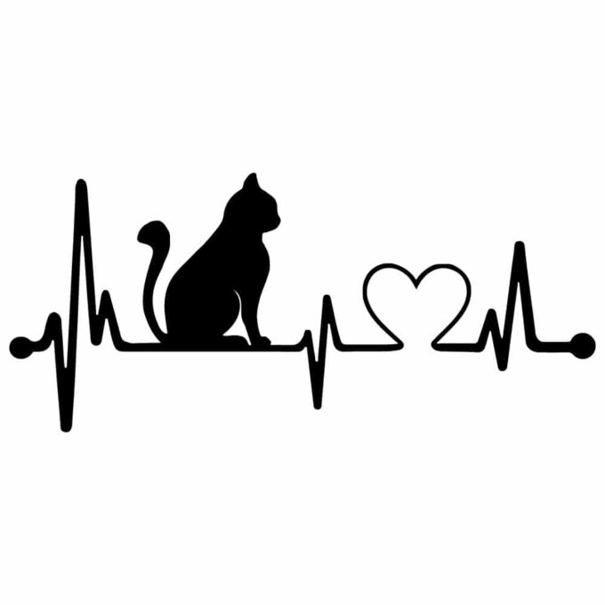 Cat heartbeat decal