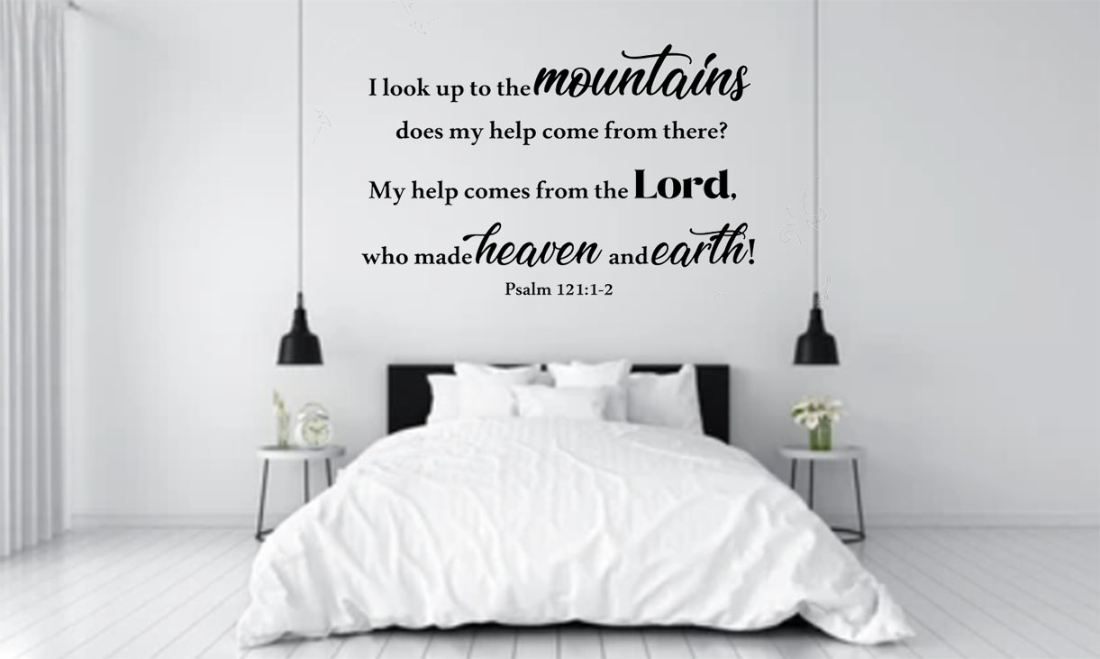 I will look up to the mountains wall stickers for bedroom