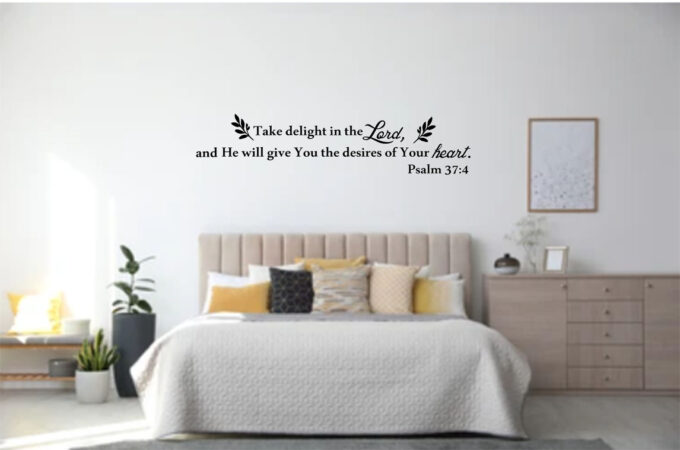 Take delight in the Lord Bedroom wall decor