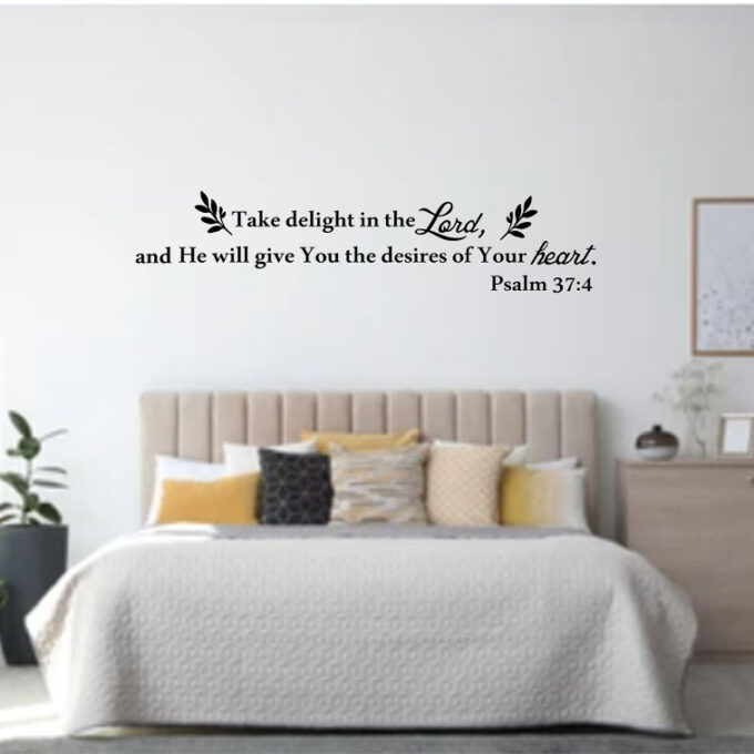 Take delight in the Lord Bedroom wall decor