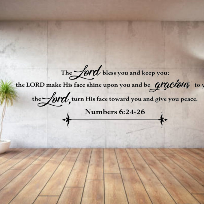 Large Bible verse decals for walls : The Lord bless you and keep you