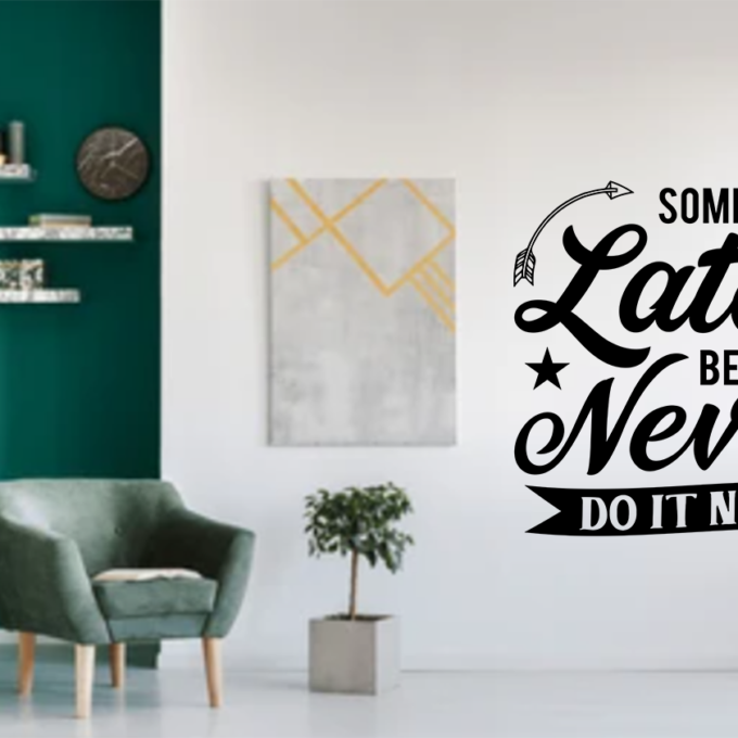 Wall decor stickers - Sometime later becomes never