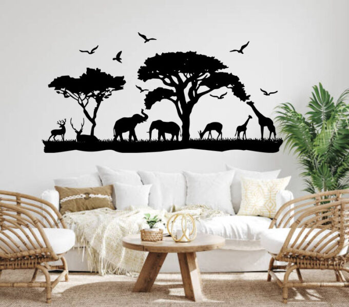 African safari wall decal