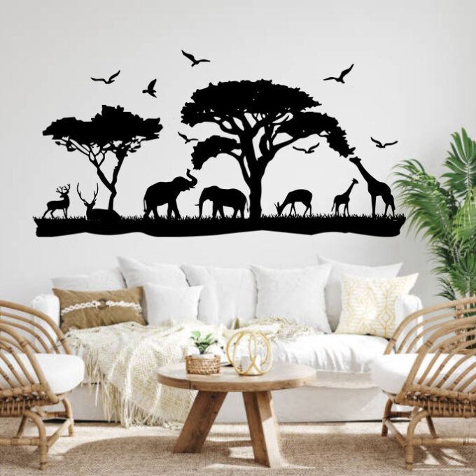 African safari wall decal