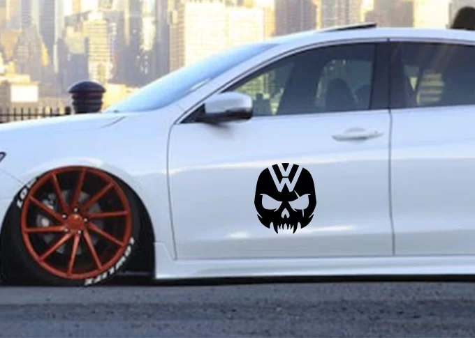 Vampire VW skull black car sticker