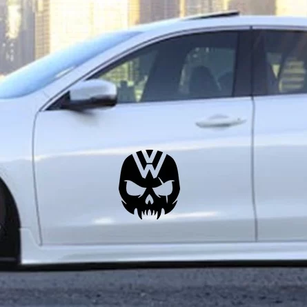 Vampire VW skull black car sticker