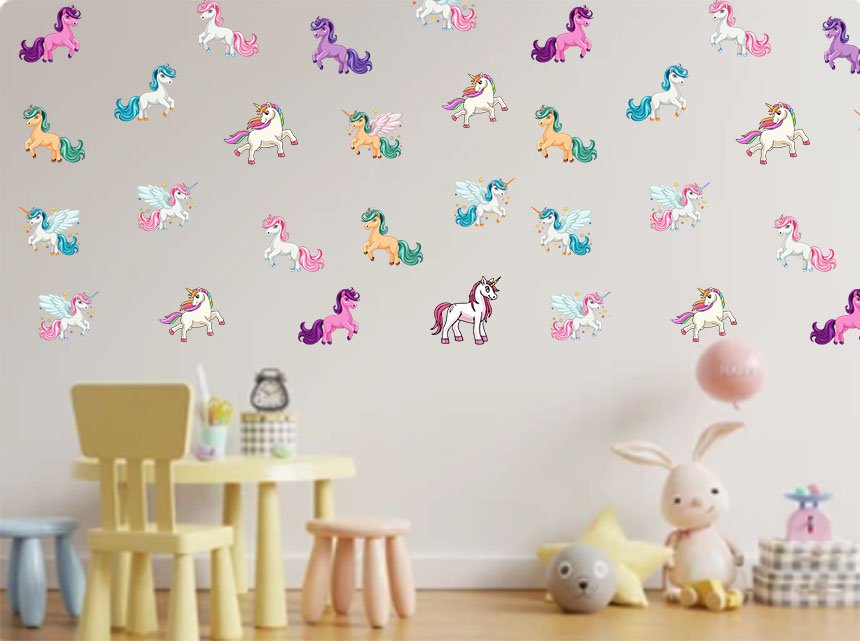 unicorn wall décor stickers